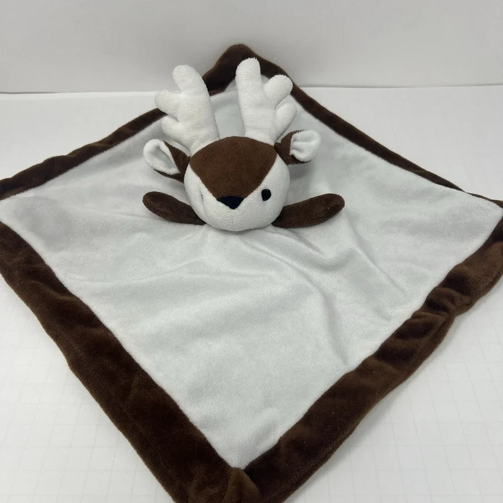 Reindeer Lovey Security lovies Brown White Plush Baby Comfort Toy 12x13